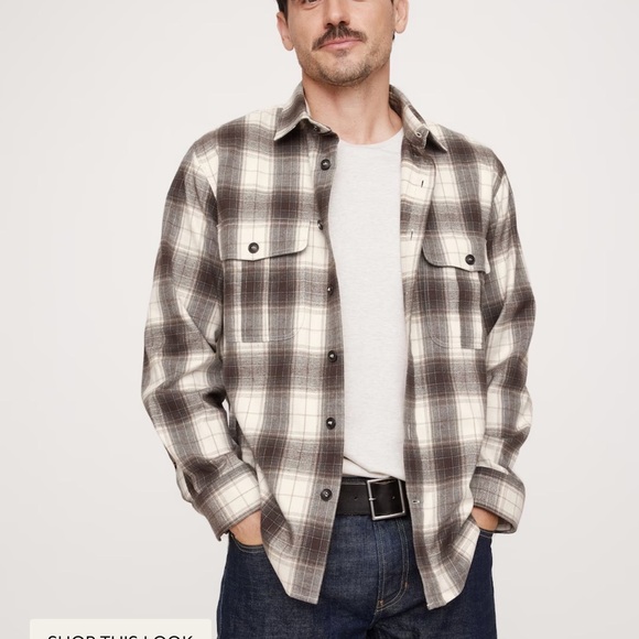 New Banana Republic FLANNEL‎ UTILITY SHIRT - Picture 1 of 4